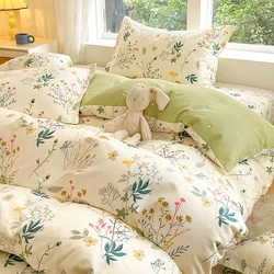 100% Cotton Duvet Cover 1piece Flowers Print With Zipper Quilt Cover King Size Blanket Cover No Pillowcase