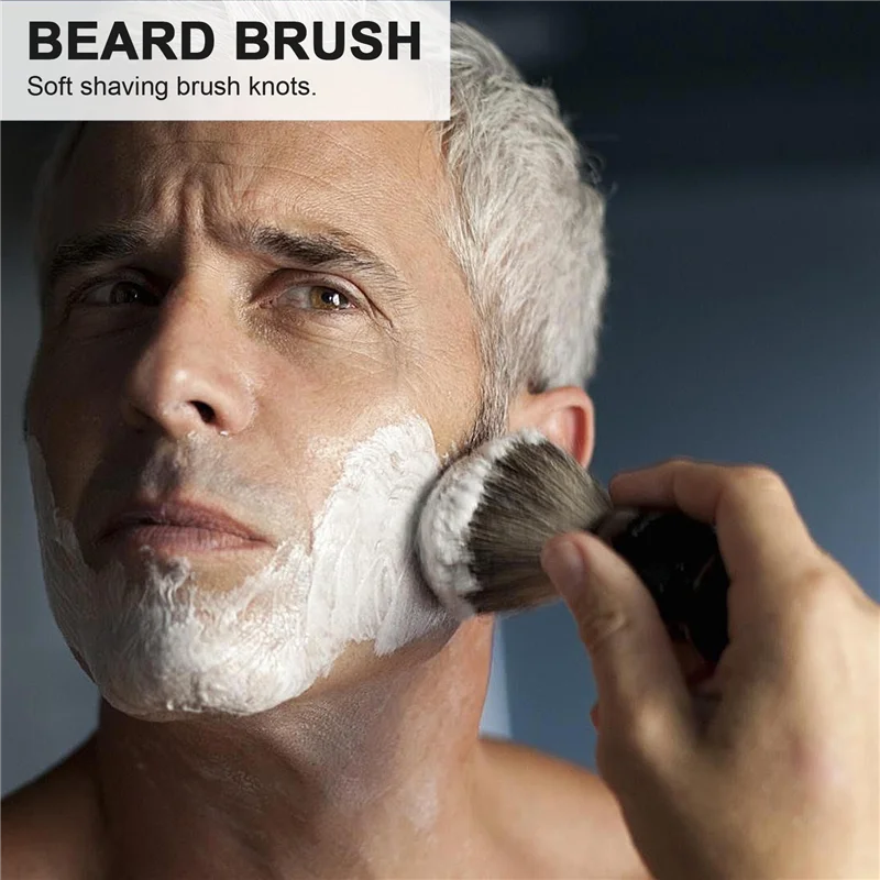 2 pezzi capelli di tasso Nylon pennello da barba nodo per uomo salone depilazione taglio polvere uomini viso barba apparecchio per la pulizia