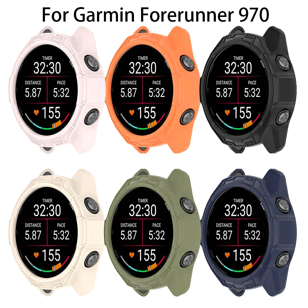 Armor Hollow TPU Protector Case dla Garmin Forerunner 570 42MM 47MM 970 Frame Hard Cover Protective Watch Shell Cases Bumper