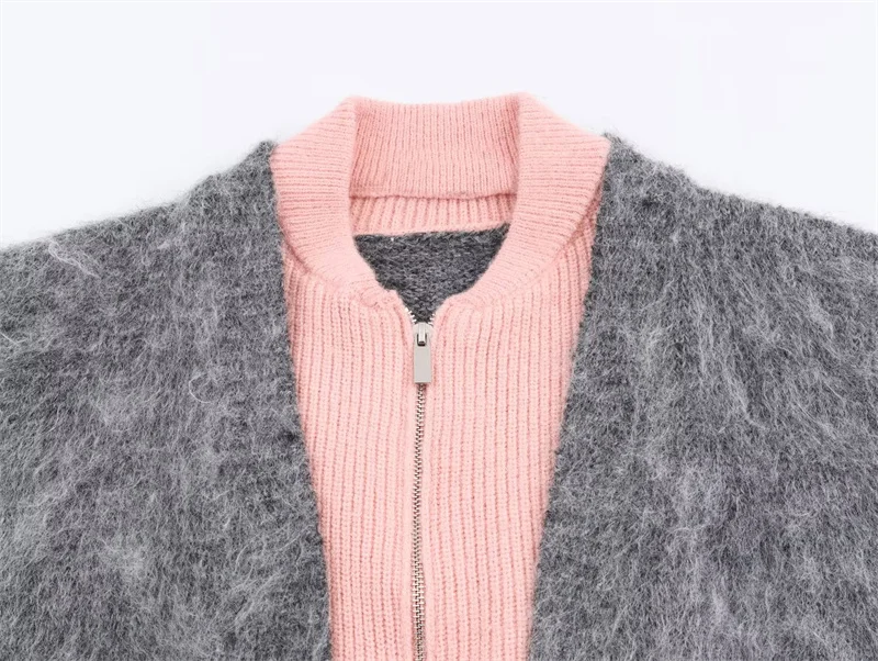 Dames Faion gebreid dubbelzijdig effect Jaet Personali Sle Winterseizoen ort lengte vest met ritssluiting