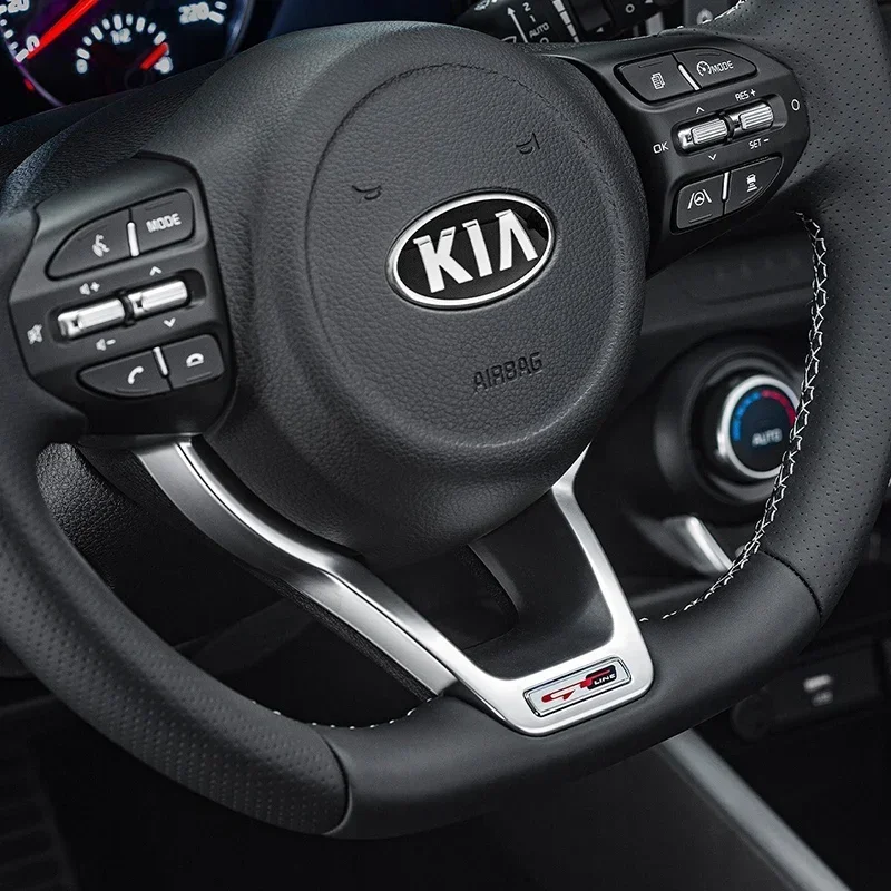 Adesivo Decorativo para Volante com Logo de Carro, Acessórios para KIA EV6 Sorento Niro Stinger Ceed Carnival K5 K9 Soul Carens VQ Caden