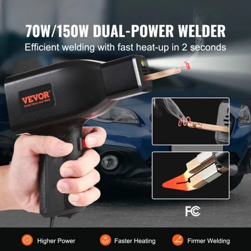 Plastic Welding Kit 70/150W Dual Power Hot Stapler Plastic Welding Gun Plastic Car Bumper Repair Kit with 600PCS 6 Type