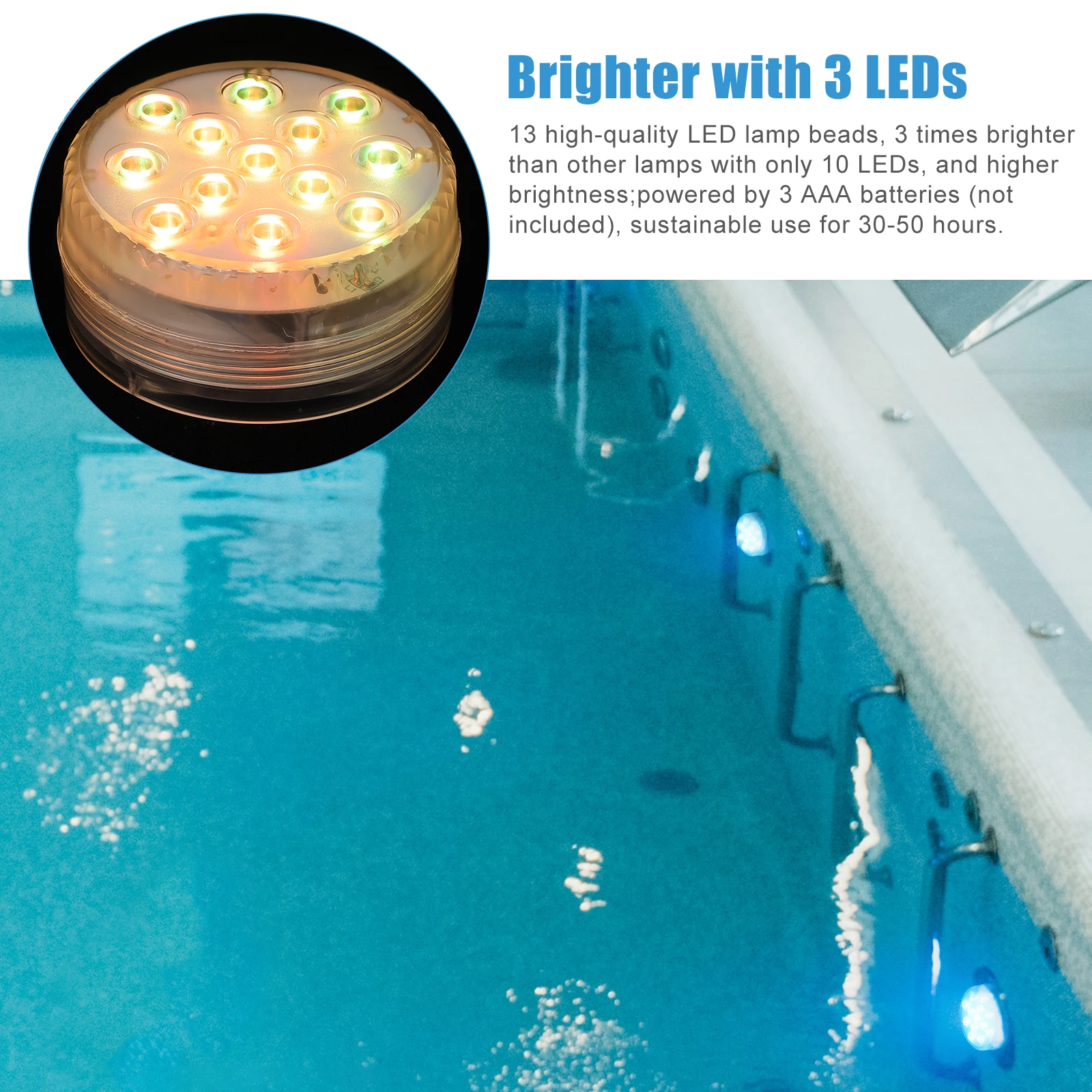 

Remote Control Diving Light 2 Sets Submersible Pool Lamp Waterproof LED Underwater L Christmas Party Decor Outdoor