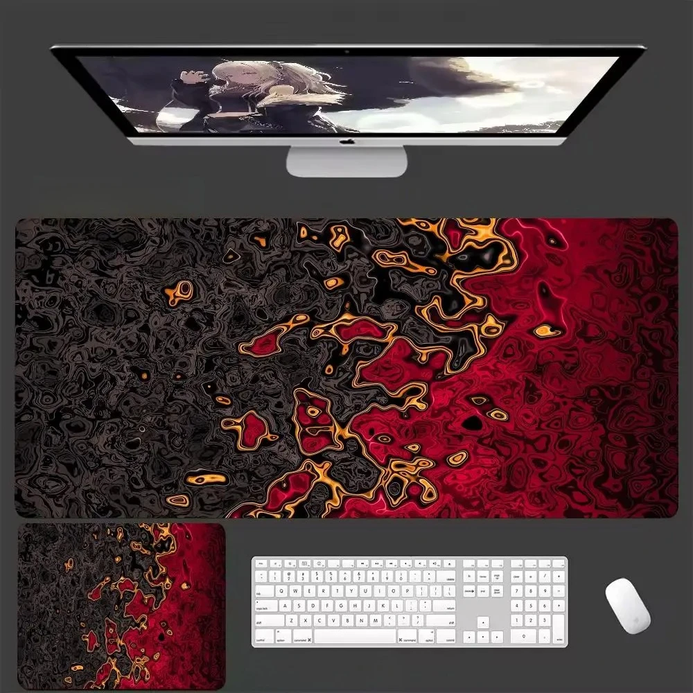 Black Waves Large Gaming Mouse Pad Computer Keyboard Desk Pad XXL With Rubber Non Slip Stitched Edge For Friends Boyfriend