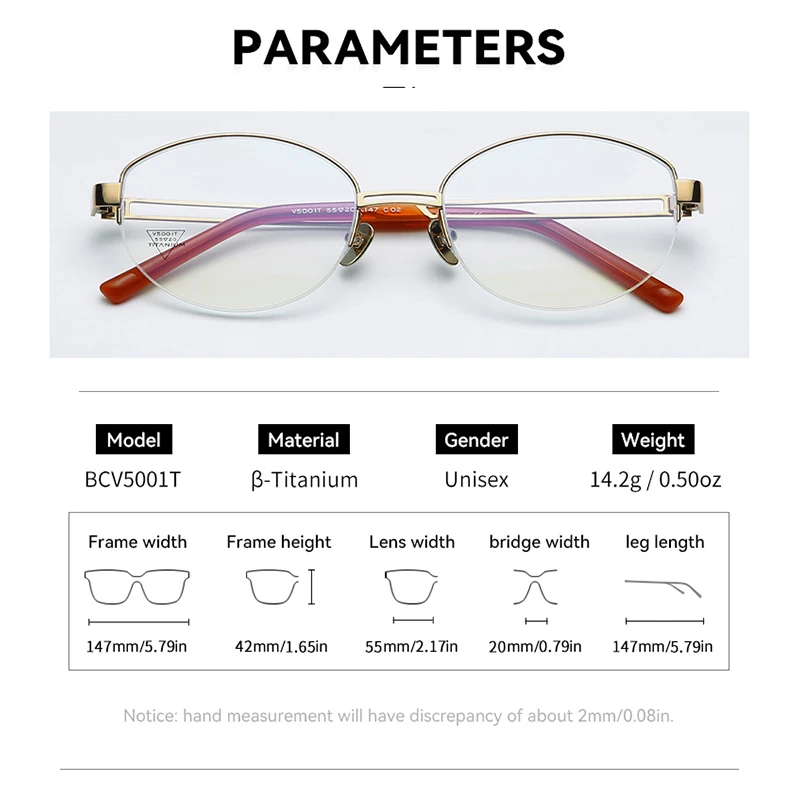 DDDLONG جولة β التيتانيوم النظارات وصفة طبية النظارات الإطار للرجال النساء عدسة بصرية يمكن استبدال النظارات D691 #4
