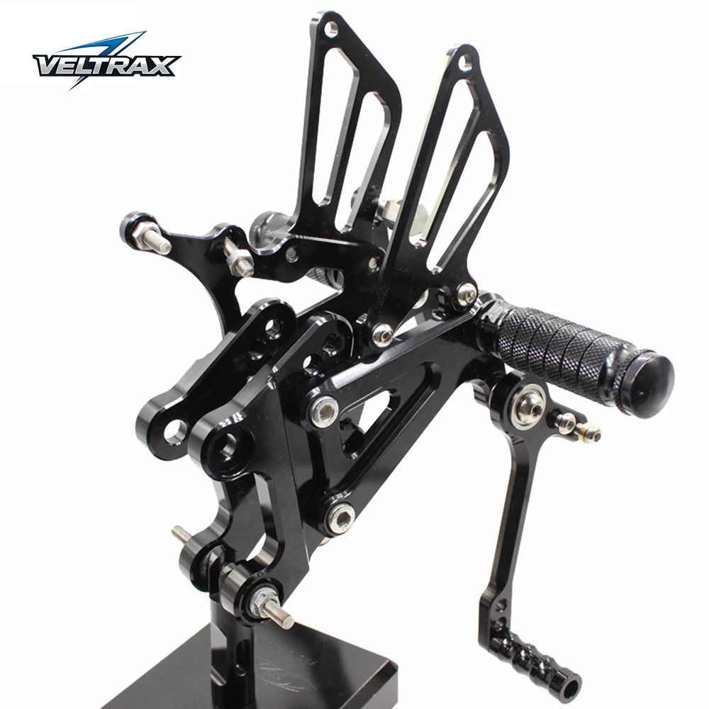 Veltrax CNC Adjustable Rearset Footpegs For Yamaha YZF R125 2008-2013 Motorcycle Rear Rearsets Foot Rest Pedal Kit