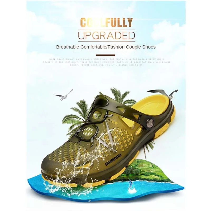 Men's Summer Outdoor Fishing Shoes, Anti Slip Lightweight Casual Beach Sandals, Durable Thick Soled Shoes for Home Use