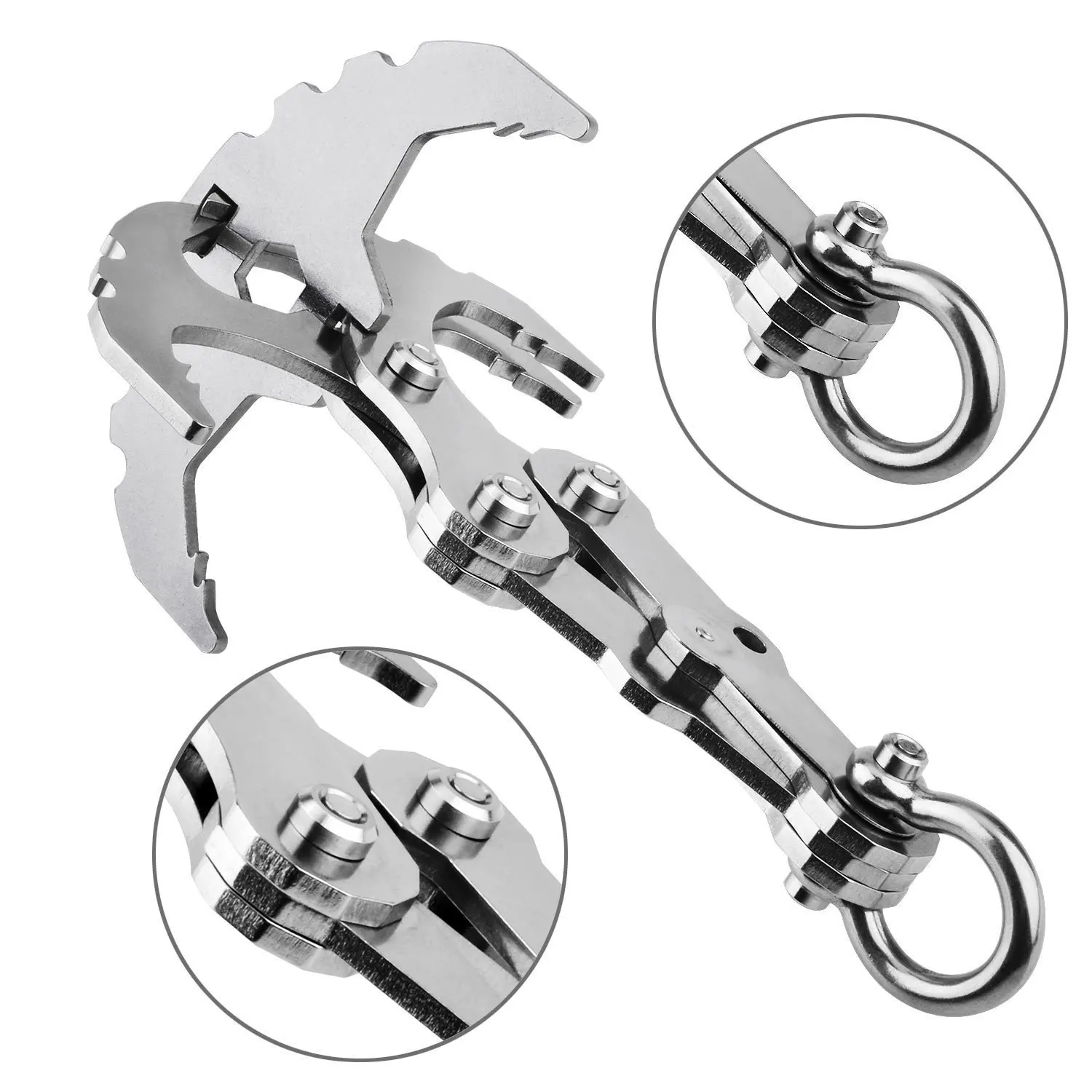 Folding Gravity Grab Hook Outdoor Rock Climbing Rescue Claw Survival Mountaineering Hook Tool Multifunctional Stainless Steel 2#