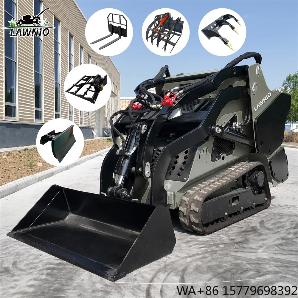 OEM/ODM Support Skid Steer Loader  Auto Leveling Bucket High-Low Speed Config for Municipal Works Skid Steer Loader