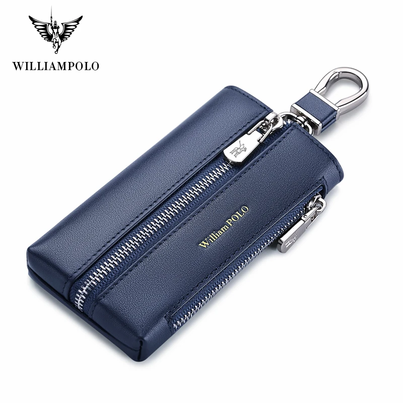 Wiliampolo portachiavi in vera pelle portachiavi da uomo portachiavi multifunzione Organizer portafoglio Smart household Car Small Key Case