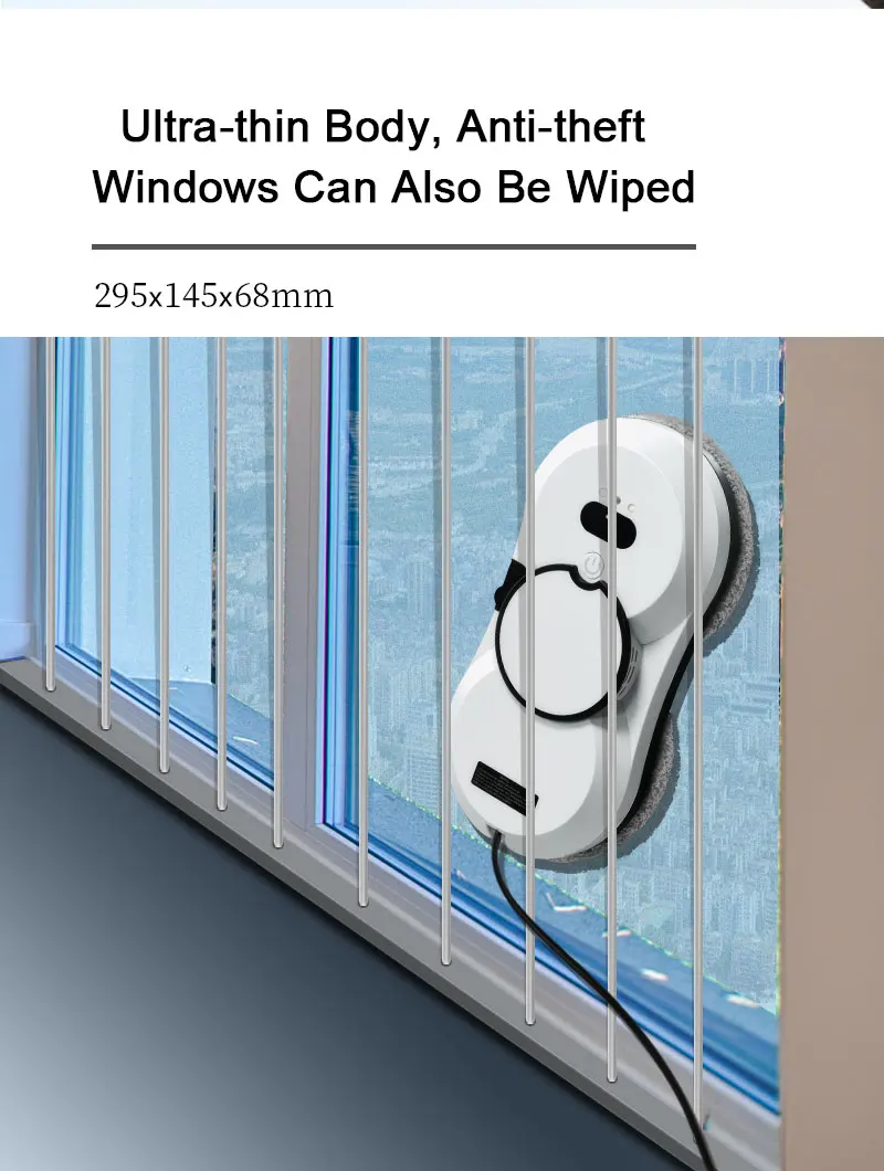 Ultra Thin Window Cleaning Robot Automatic Water Spray Cleaning Robot Vacuum Indoor Outdoor Smart Glass Vacuum Cleaner