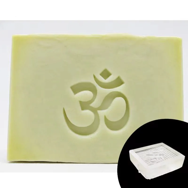 OM Symbol Soap Stamp Acrylic Handmade Personalized Natural Transparent Custom Stamps For Making Soap Chapter With Handle Z0603OM