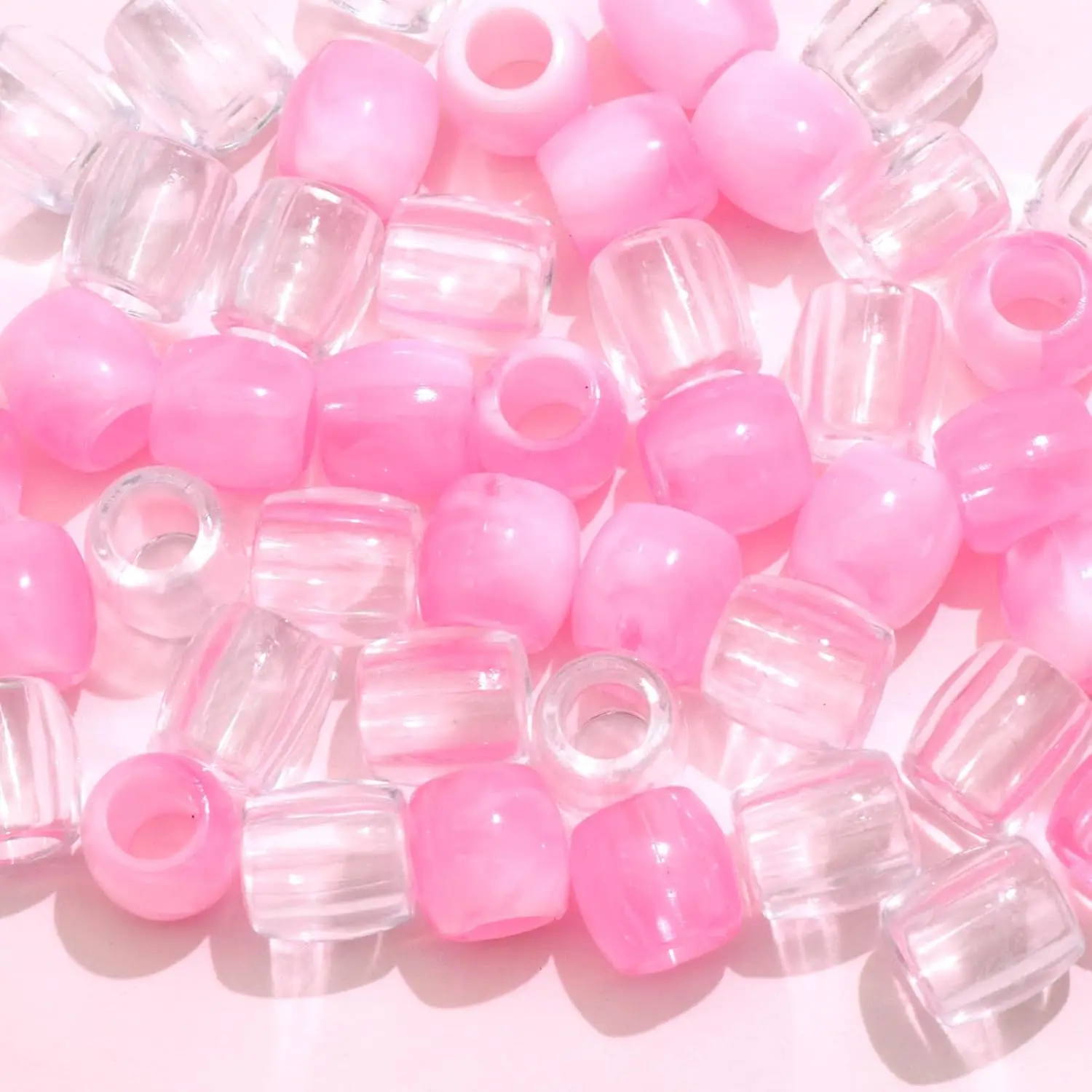 50PCS 옐로우 핑크와 로즈 레드 컬러 Dreadlock 헤어 비즈 클리어 아크릴 비즈 & 도구와 귀여운 머리띠 액세서리