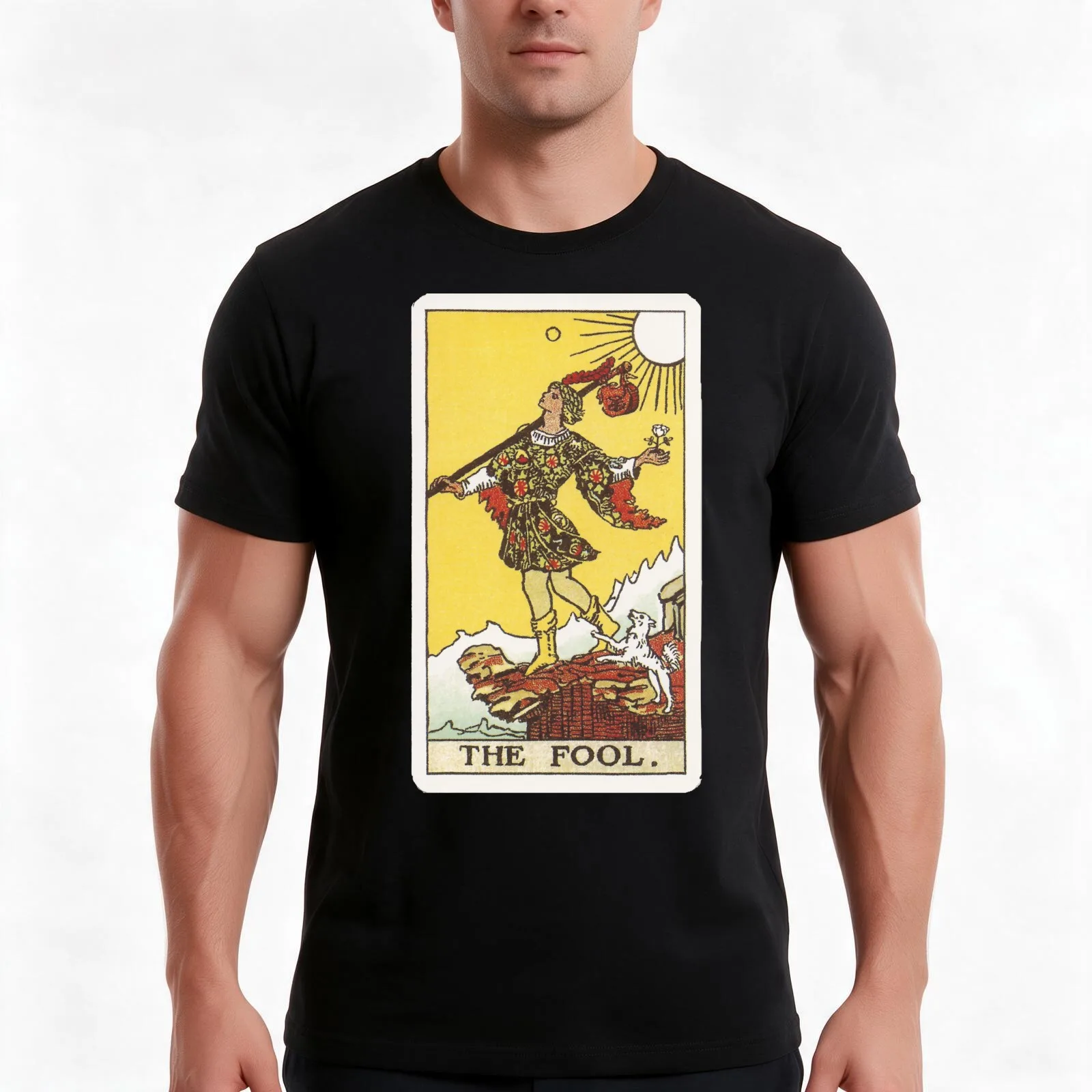 The Fool - Tarot T-Shirt, Summer Casual Cotton Tee, Oversized Streetwear Tops, Vintage Graphic Print, Loose Fit Short Sleeve