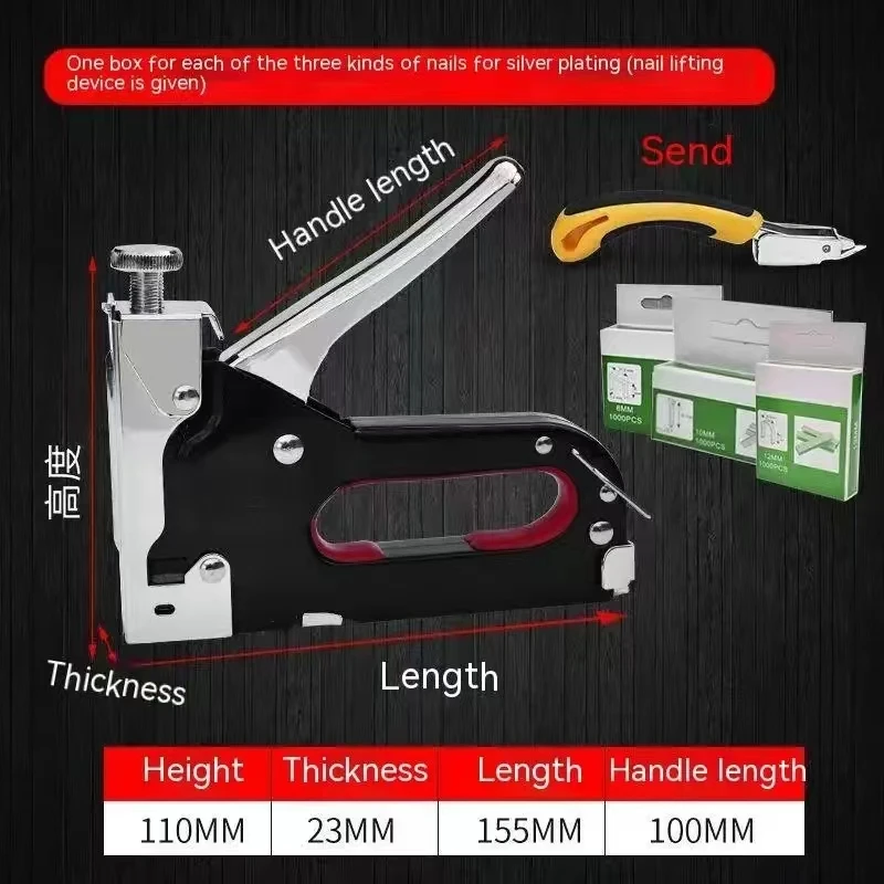 Staple Gun Heavy Duty,3-in-1 Stapler Gun with 3000 Staples, Manual Brad Nailer Power Adjustment Stapler Gun