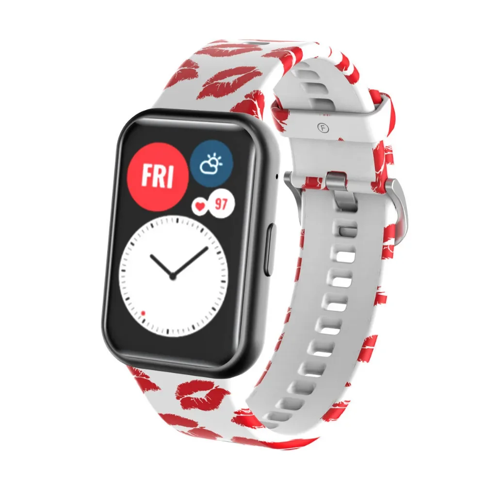 Cor pulseira de silicone macio para huawei relógio ajuste smartwatch confortável substituição pulseira para huawei relógio ajuste correa