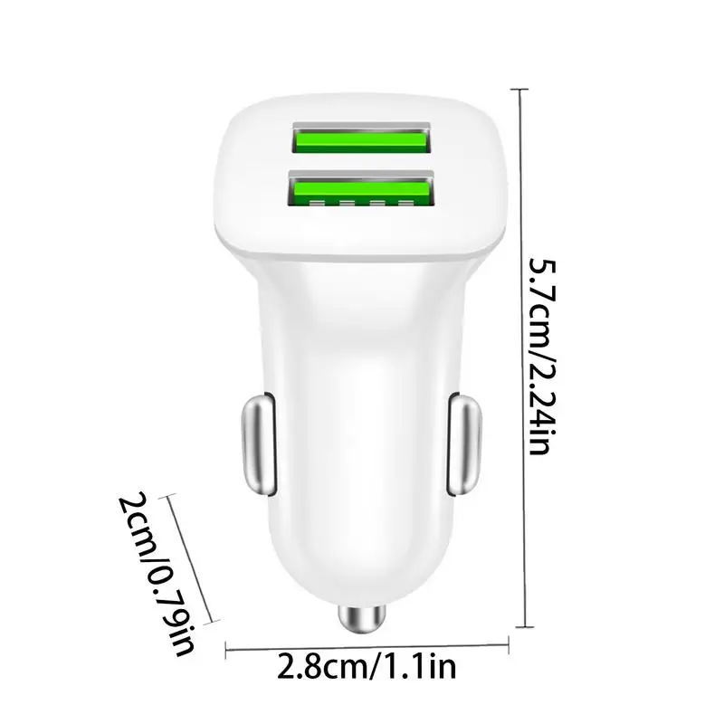 Pengisi daya cepat untuk kendaraan, pengisi daya mobil USB 2 Port, pengisian daya Cepat Mobil Portabel 2 Port