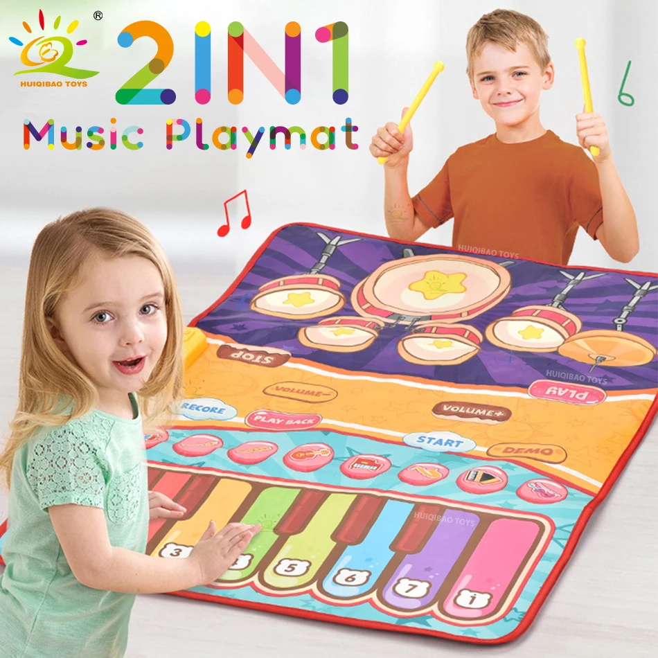 

3IN1 Multifunctional Music Play Mat Piano Keyboard Dance Floor Drum Game Playmat Sensory Education Toys for Children Kids Gifts