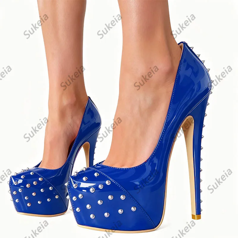 حذاء Sukeia مصنوع يدويًا بكعب عالي مرصع باللون الأسود - حذاء قوطي مصنوع يدويًا - حذاء نسائي بكعب مدبب وكريستال مقاس 5-20