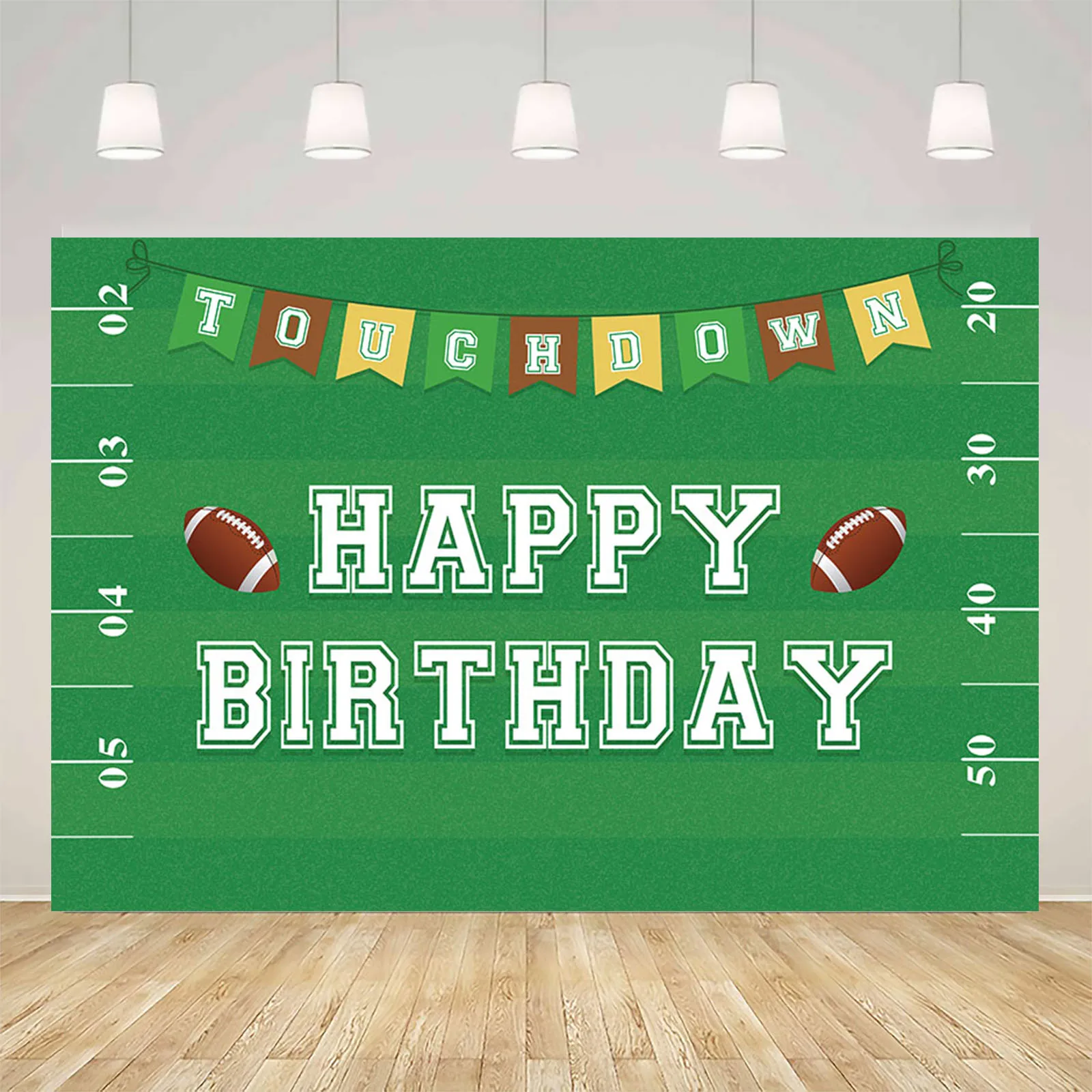 

Photography Background Rugby Sports Birthday Party Decoration Green Backdrop Kids Portrait Photozone Supplies Props