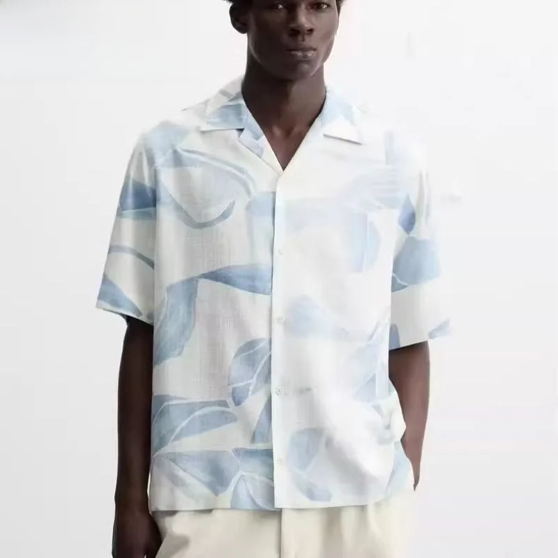 

Loose Floral Print Casual ort Sve irt Men's Summer New Arrival Comfortable Breathable Ice Sensation Regular Thin