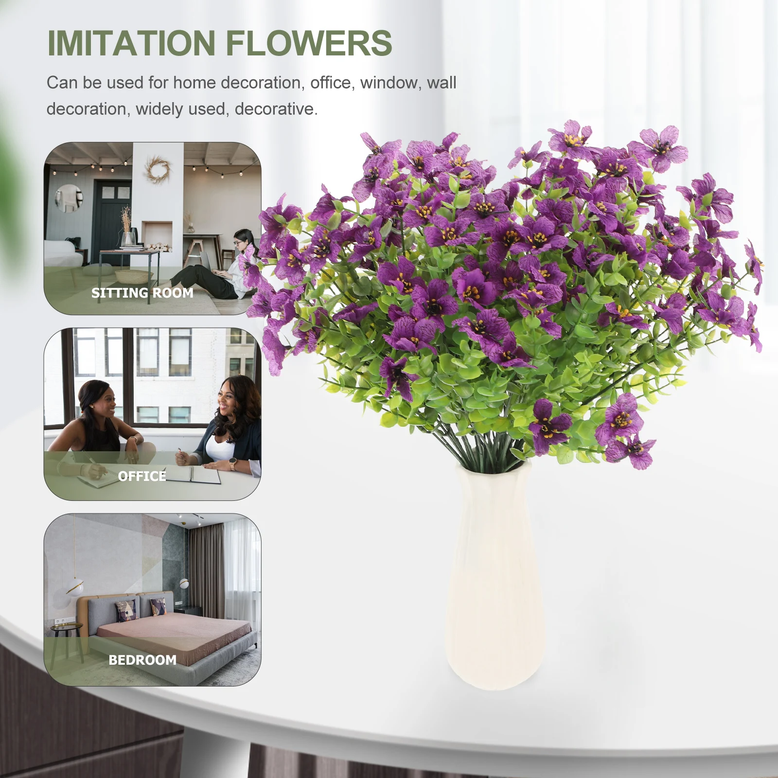 

6pcs Lifelike Faux Flowers Artificial Flower Bunches For Diy Vase Arranging Fake Plants Decor Wedding Party Photo Props