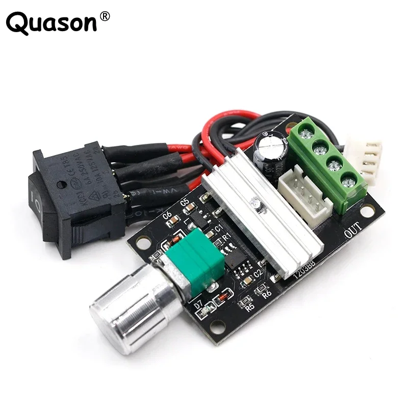 DC 6 ila 12 V 24 V 28VDC 3A 80 W PWM motor hız kontrol Lehr regülatörü ayarlanabilir değişken hız kontrol potansiyometre ON / OFF