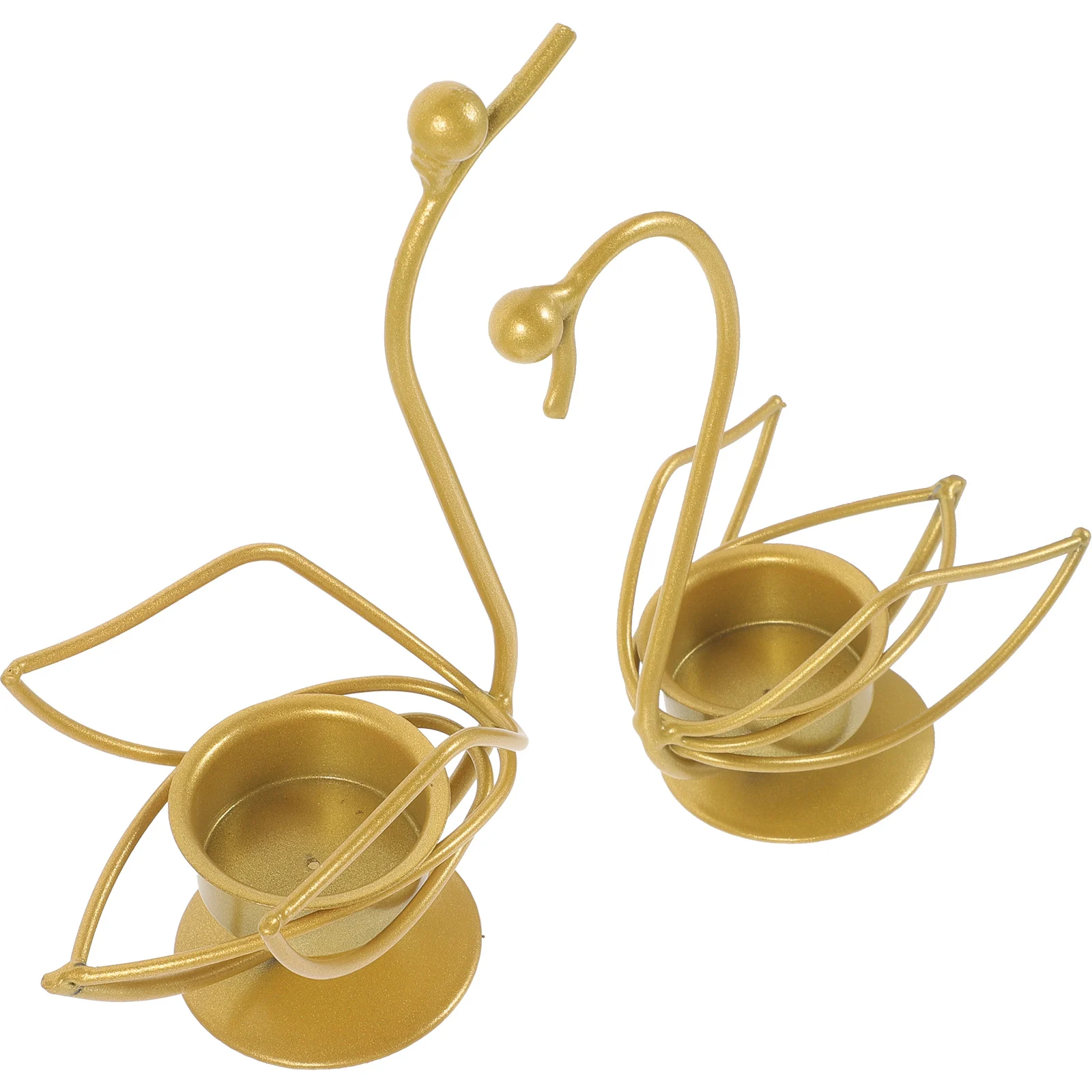 

2 Pcs Holder Decoration Desktop Candlesticks Table Wrought Iron Holders for Modern Decorations Small