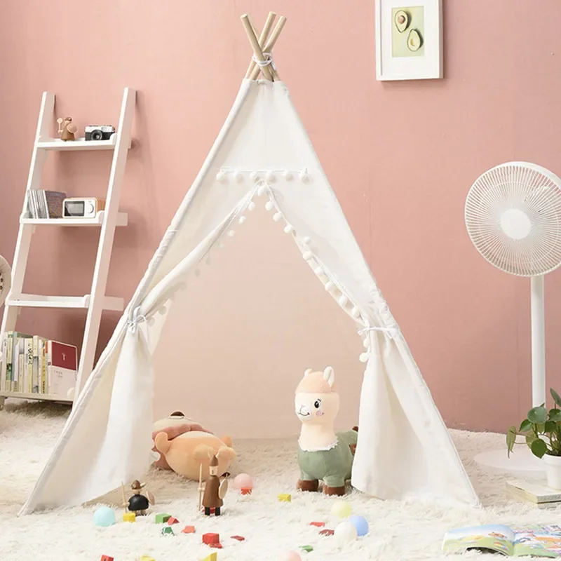 Tenda anak portabel, tenda Teepee, tenda untuk anak-anak, rumah anak-anak Tipi, untuk anak perempuan, Cabana anak laki-laki, tenda dekorasi karpet, lampu LED