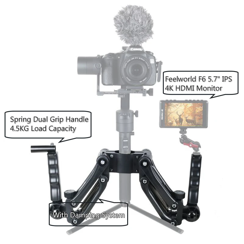 3 Axis Spring Dual Handle Gimbal Hold Arm for ZHIYUN Crane 2 DJI Ronin S MOZA AIRCROSS Smooth 4 OSMO mobile 2 AK2000 AK4000 BOB2