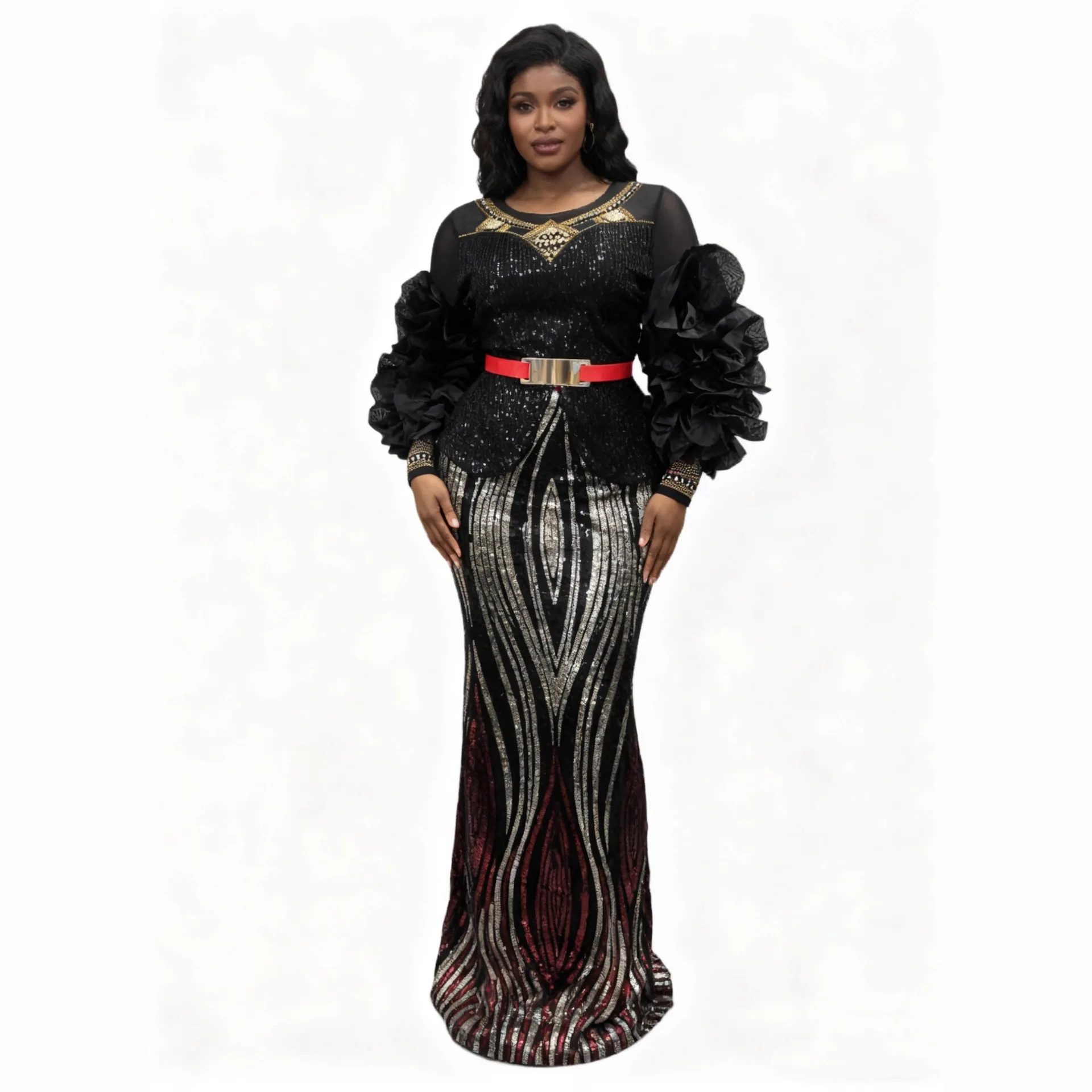 الملابس الأفريقية للنساء 2 قطعة مجموعات بلوزات والتنانير الدعاوى Dashiki أنقرة ملابس عيد الميلاد ثوب حجم كبير فساتين حفلات الزفاف