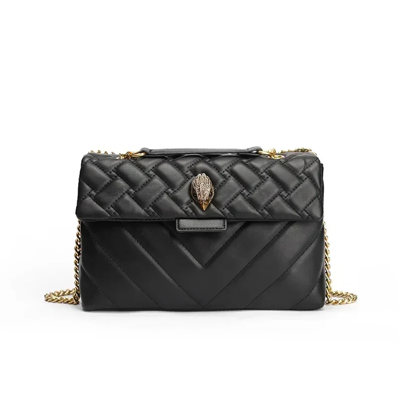 Black Kurt Geiger UK Fashion Chain Square Bag 2023 New Brand High Quality Handbags Women Designer Luxury Shoulder