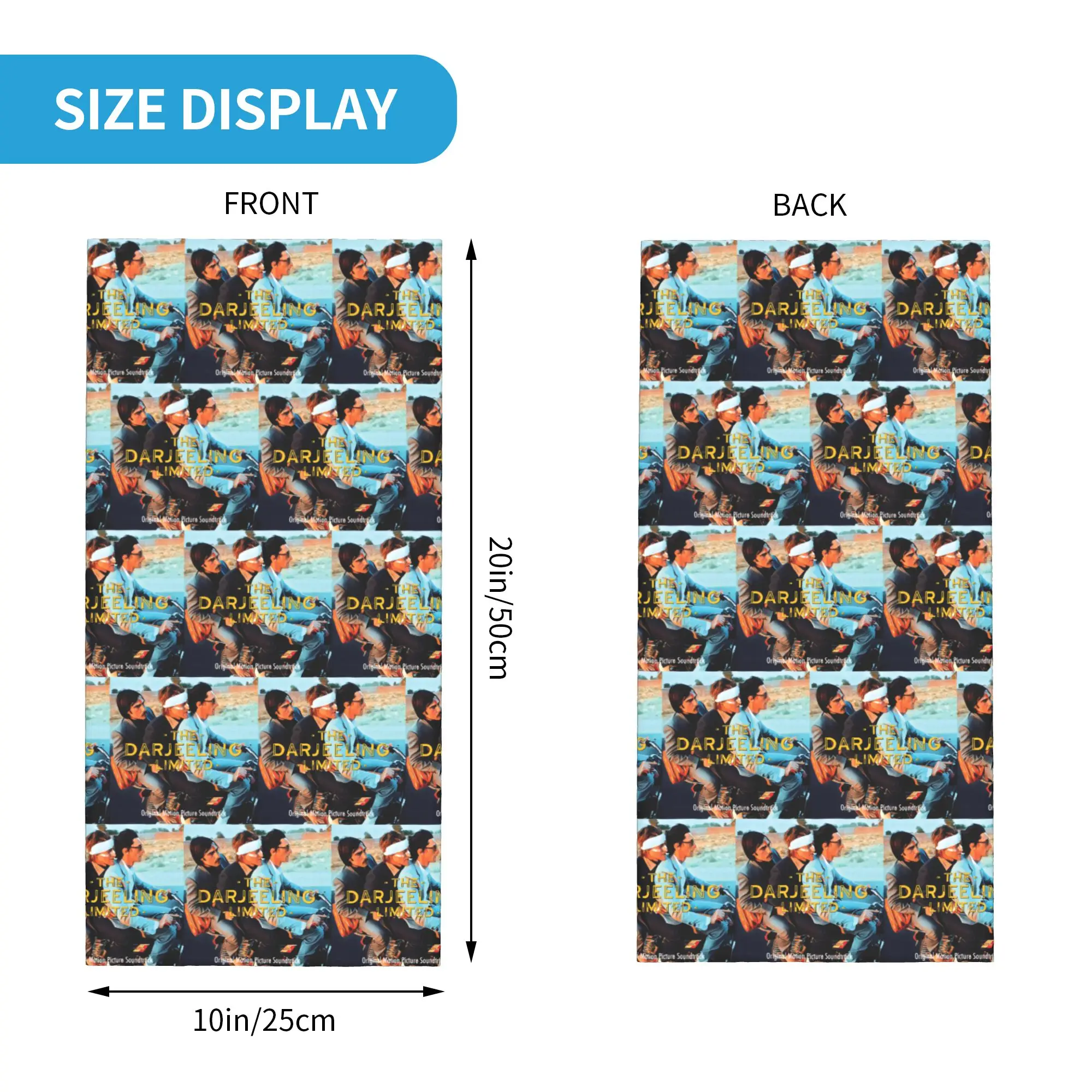 Wes Anderson The Darjeeling Limited Album Cover Bandana Neck Gaiter Printed Wrap Scarf Cycling Scarf Outdoor Sport For Men Women