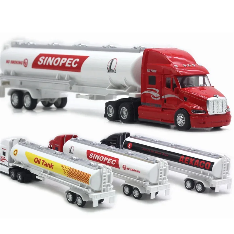 G1 Scale รถ Diecast รุ่นของเล่นรถแทรกเตอร์ Semi Trailer การใช้ Tanker รถบรรทุกดึงกลับ Miniature Replica Sound & Light