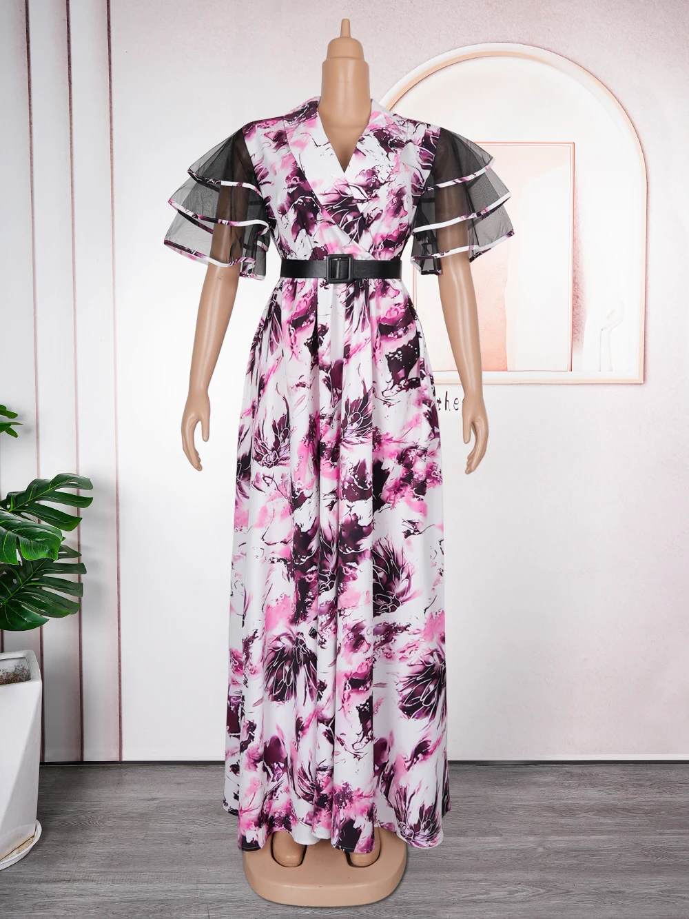 Abiti africani da donna 2025 Abito lungo da sera taglie forti Abito africano Abbigliamento elegante Abito lungo con stampa musulmana turca