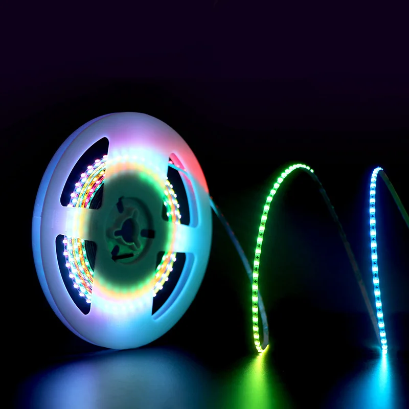 2.7mm Ultra Narrow WS2812B LED Strip 160leds Individually Addressable RGBIC Flexible Dreamcolor Pixel Light Colorful DC5V/12V 5M