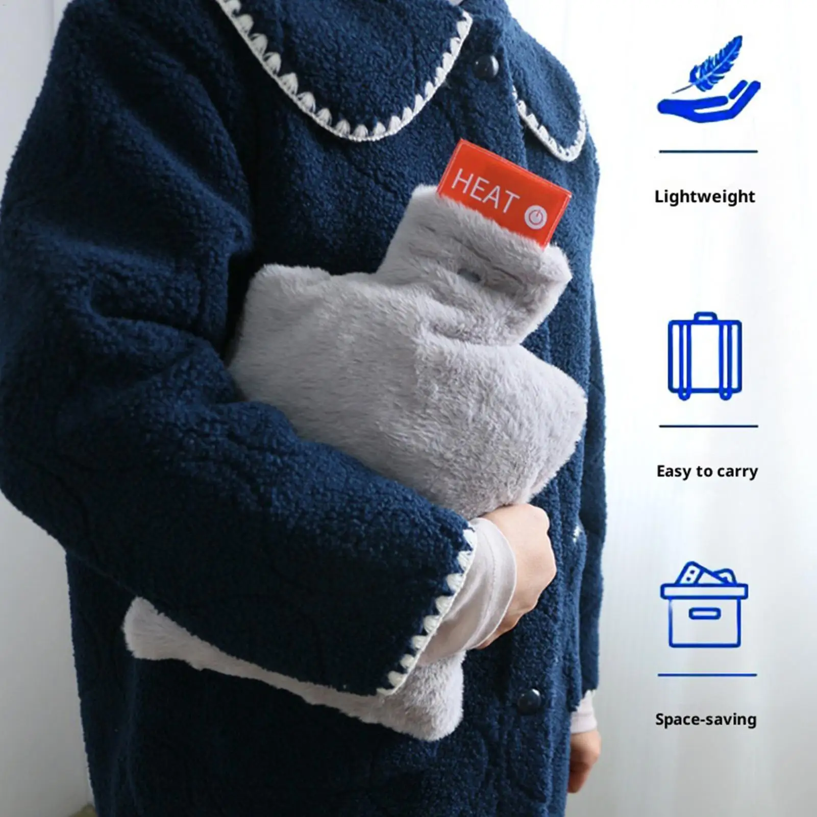 Electric Hot Water Bottle USB Rechargeable Portable Heating Pad 3 Temp Levels for Home Office Neck Spine Period Pain Relief
