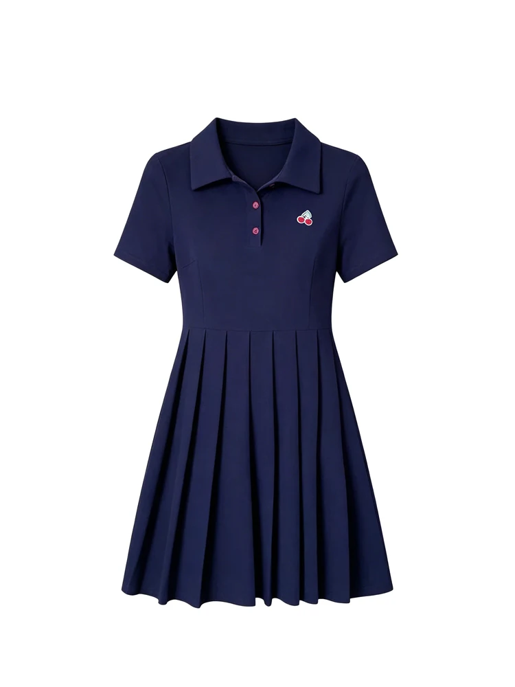 CaraCLUB plus Size Summer Short Sleeve Dress Women's College Style Frock Casual Polyester Fiber  Collar Slimming Skirt view 2