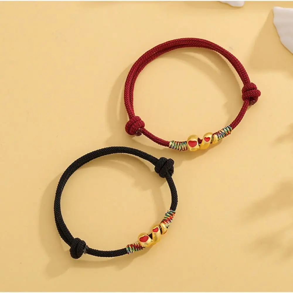 Retro Chinese Style Snake Year Bracelet New Year Golden Lucky Red Rope Jewelry Accessories Hand Rope Fortune Bracelet Girls