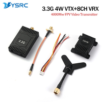 3.3GHz 3.3G 4W FPV Drones Model Transmitter 4000mW VTX 3.3G 8CH VRX Receiver Kit with Antenna for FPV Long Rang Racer Drone Part