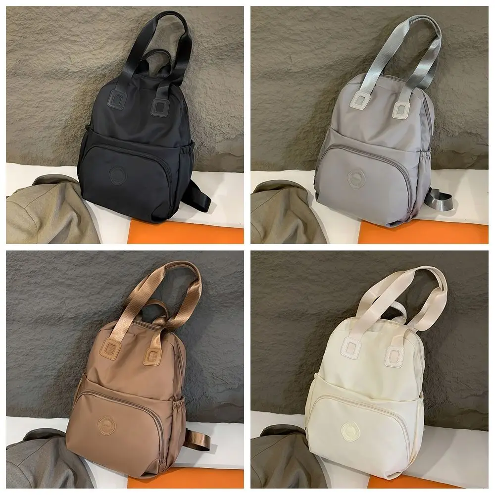 Casual Korean Style Sport Nylon Backpack Large Capacity Solid Color Travel Shoulder Bag Niche Design Nylon Fitness Bag Women