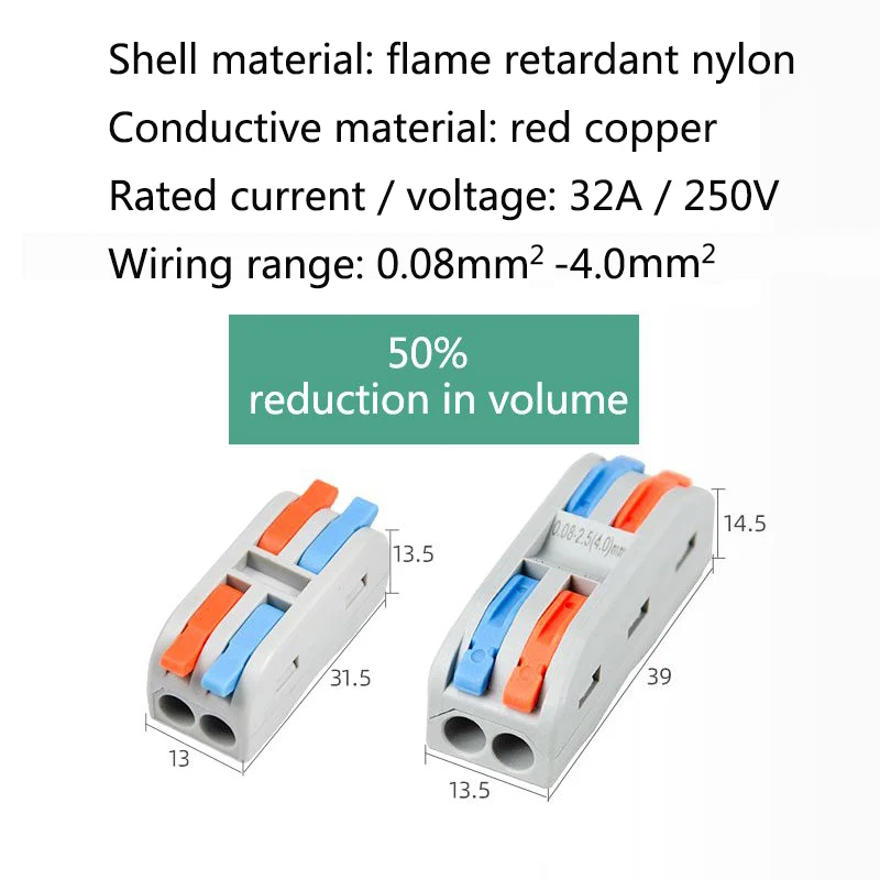 Mini Quick Wire Connector Universal Compact Wiring Splicing Conector Eletrico Lighting Push-in Multi Link Terminal Block