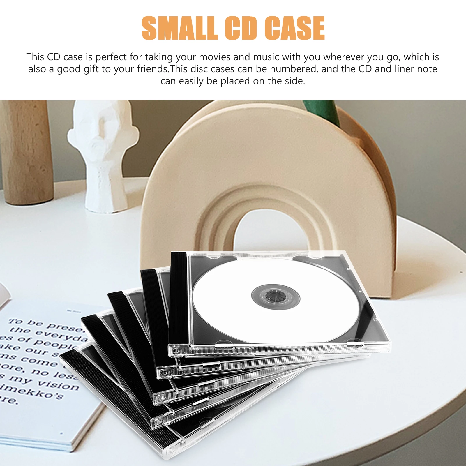 

6pcs Plastic Cd Cases Clear Disc Storage Organizer Portable Cd Jewel Case Holder For Dvd Music Movie Collection