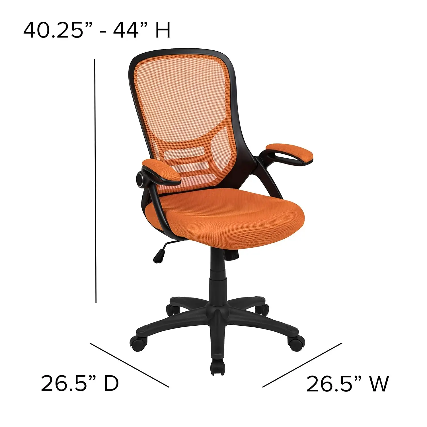 High Back Black Mesh Ergonomic Office Chair With Flip-Up Arms, Customized