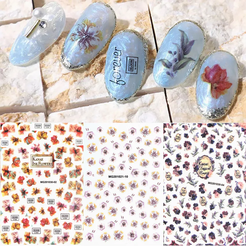 

MG series MG201021-10 butterfly flowers 3D Back glue Self-adhesive Nail art Nail sticker decoration tool Sliders For Nail Decals