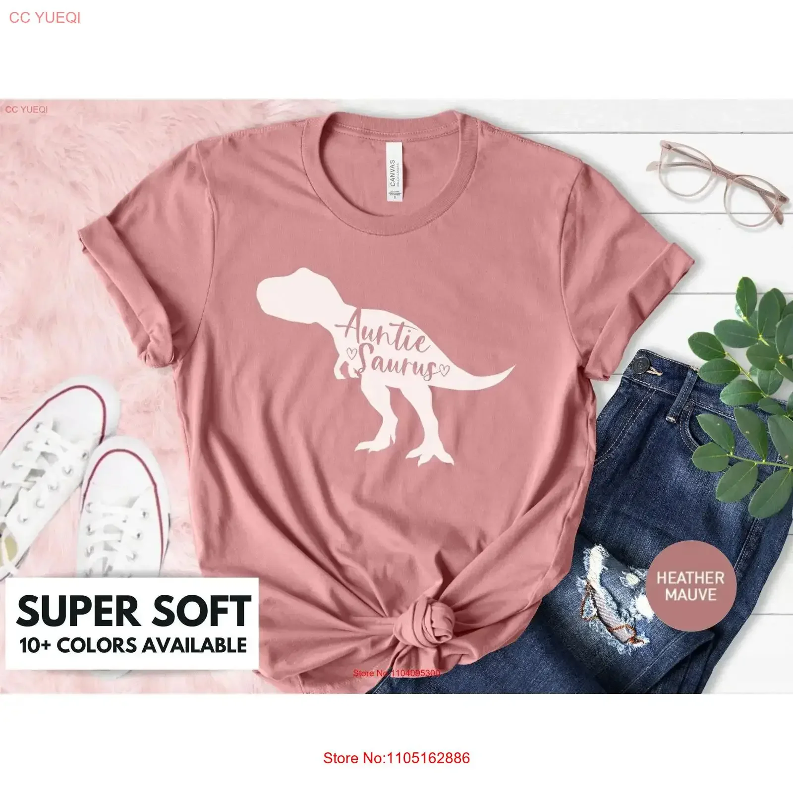 AuntieSaurus T Shirt For Favorite Aunt Auntie Saurus Rex Baby Announcement Mother's Day Cute Dino vintage Washed Stretched
