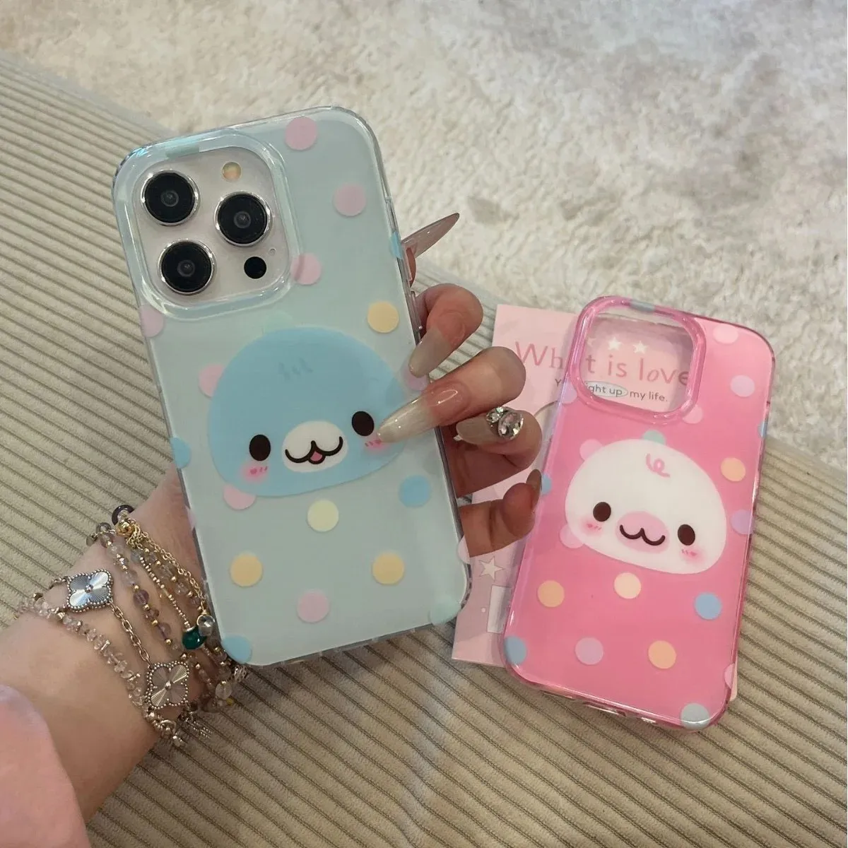 

Cute Polka Dot Emoticon Phone Case for Xiaomi Redmi 15 15C 14C 13 13C 12 A3 A2 A1 10 10C 9 9A 9C K60 K40 Plus Ultra 4G 5G Cover