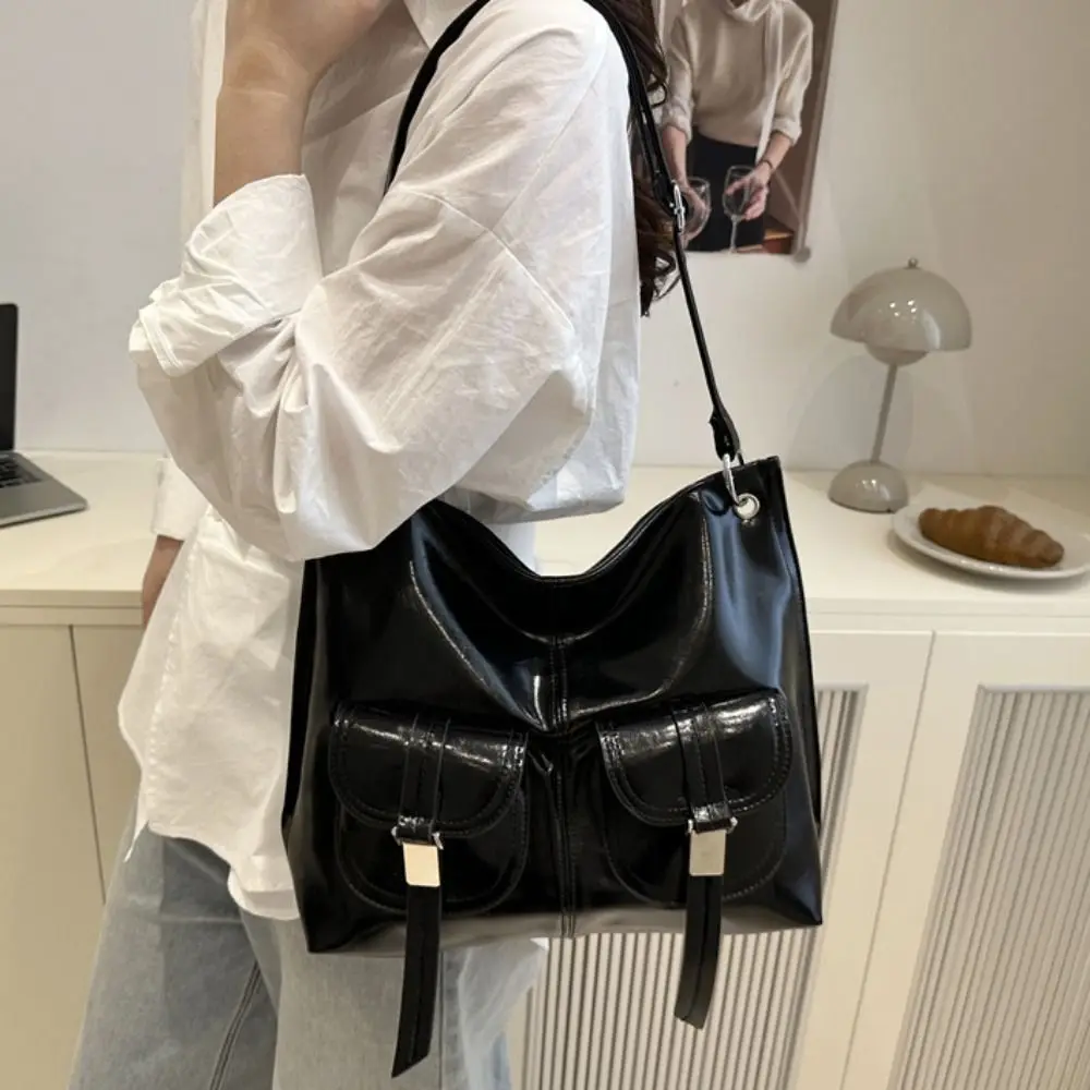 

Simple Korean Style Multi-Pouch Tote Bag Large Capacity Handbag PU Underarm Bag Fashionable Minority Design Shoulder Bag Travel