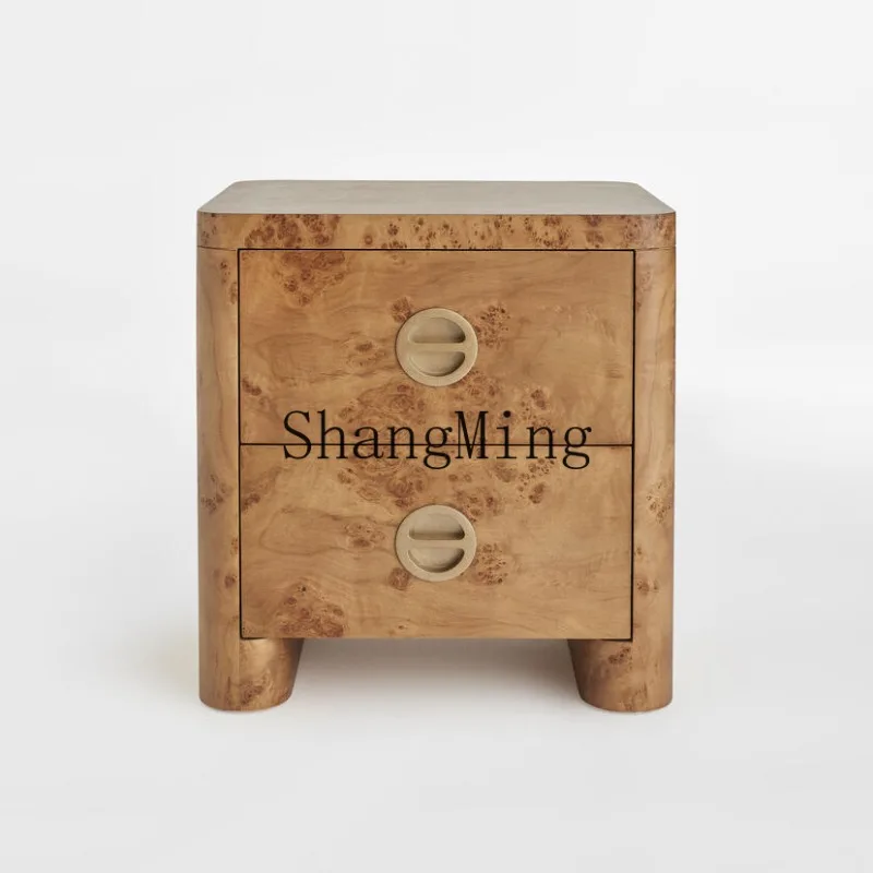 LXY B & B Hotel Medieval Retro Bedside Table Personalized Solid Wood Hardware Art Cabinet