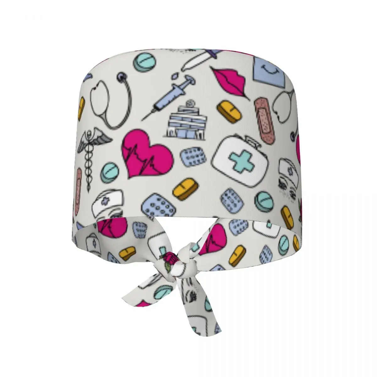 

Nurse Medicine Doodle Cartoon Scrubs Caps Nursing Surgical Cap for Men Women Nurse Dentist Spa Working Hats Cap